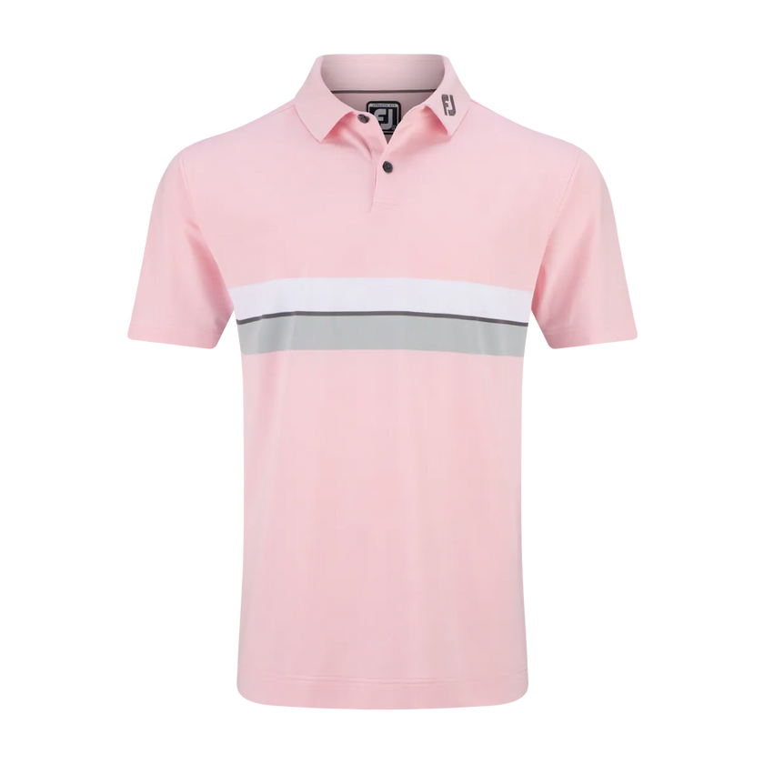 2024 Footjoy Men's Double Chest Band Pique Polo - Pink