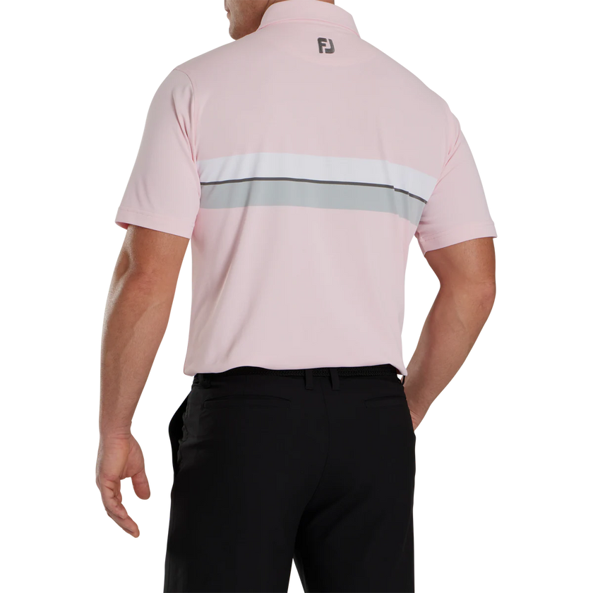 2024 Footjoy Men's Double Chest Band Pique Polo - Pink