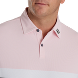 2024 Footjoy Men's Double Chest Band Pique Polo - Pink