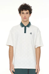 Huffer Men's Check Par Short Sleeve Polo - Chalk