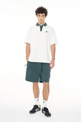Huffer Men's Check Par Short Sleeve Polo - Chalk