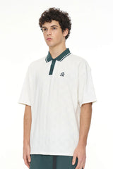 Huffer Men's Check Par Short Sleeve Polo - Chalk