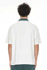 Huffer Men's Check Par Short Sleeve Polo - Chalk