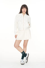 2024 Huffer Women's Diamond Knit Bomber - Chalk