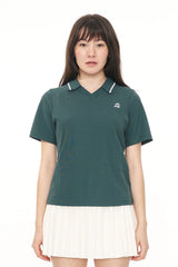 2024 Huffer Women's Pique Short Sleeve Polo - Green