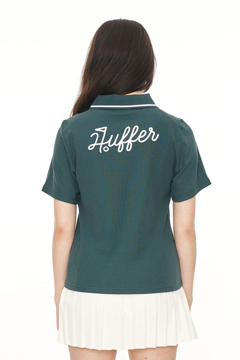 2024 Huffer Women's Pique Short Sleeve Polo - Green