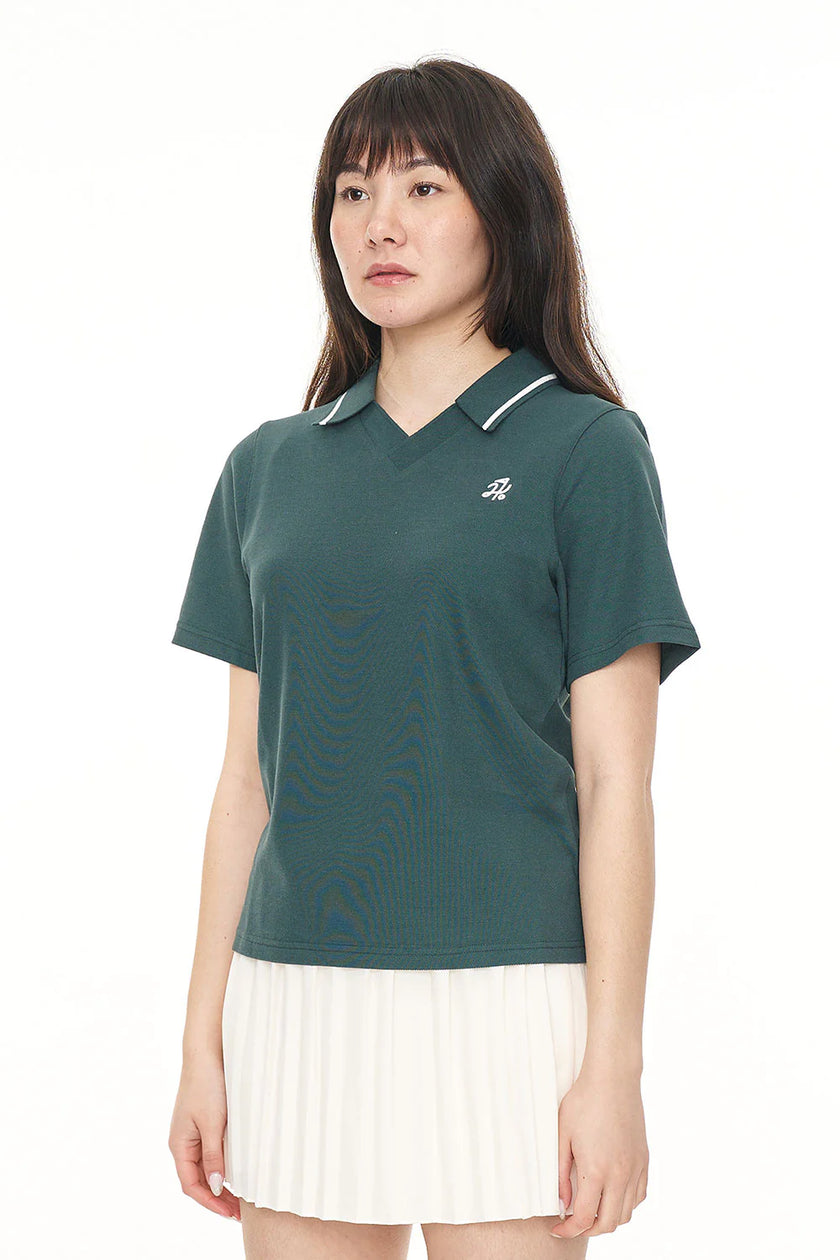 2024 Huffer Women's Pique Short Sleeve Polo - Green