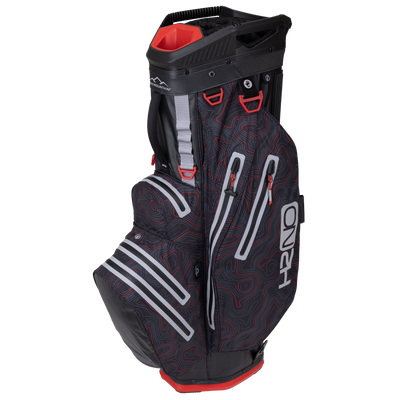 2024 Sun Mountain H2NO Lite Cart Bag -  Black / Red Topography