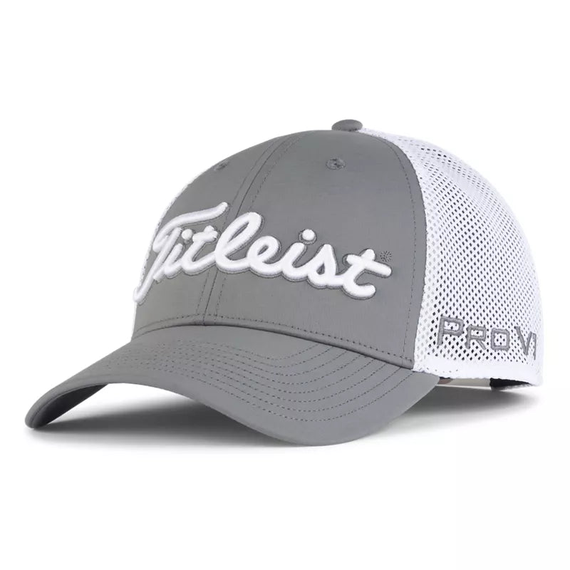 2024 Titleist Tour Performance Mesh Cap - Charcoal/White