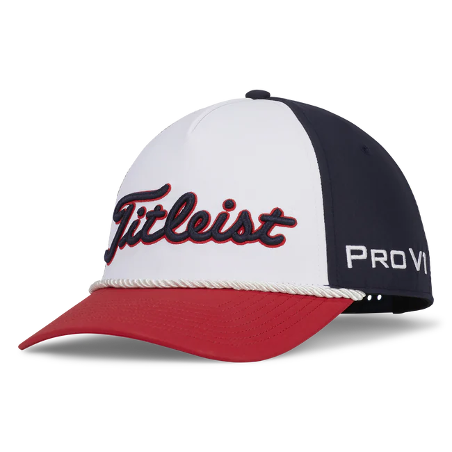 2024 Titleist Tour Performance Rope Cap - Navy/Red/White