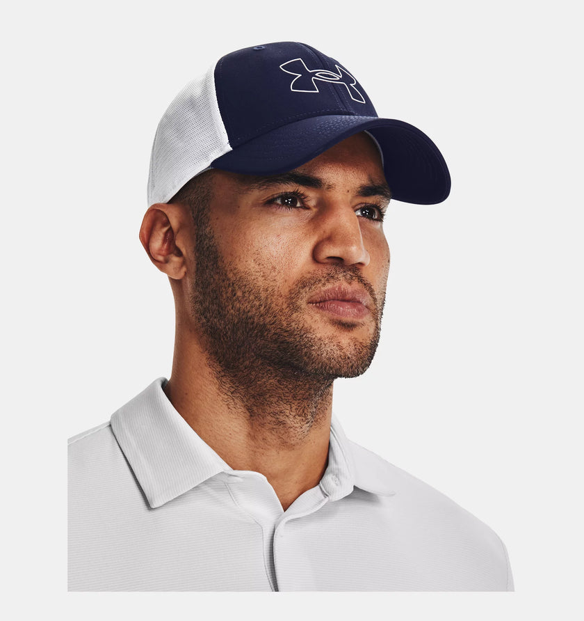 2024 Under Armour Iso-Chill Driver Mesh Adjustable Cap - Midnight Navy/White