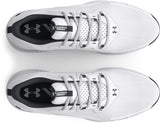 2024 Under Armour Men's Charged Draw 2 Wide Golf Shoes - White/White/Black