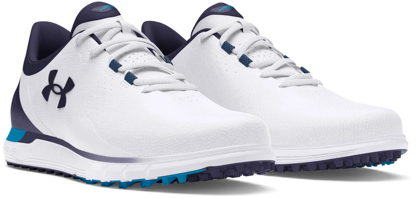 2024 Under Armour Men's Drive Fade Spikeless Wide Golf Shoe - White/Capri/Midnight Navy