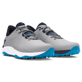 2024 Under Armour Men's Drive Pro Spikeless Wide Golf Shoes - ModGray/Capri/Midnight Navy