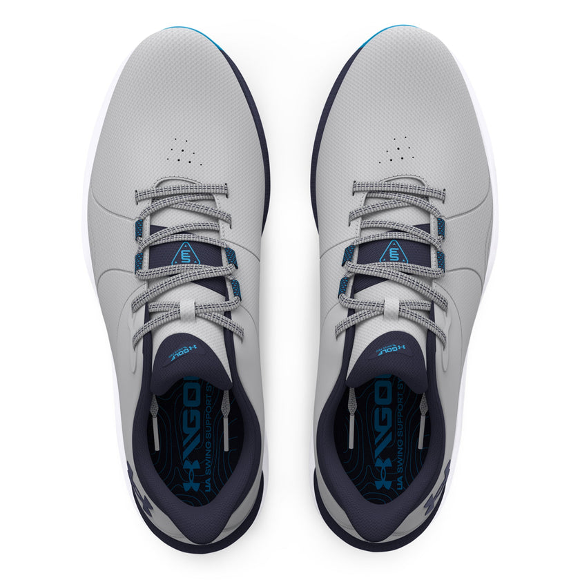 2024 Under Armour Men's Drive Pro Spikeless Wide Golf Shoes - ModGray/Capri/Midnight Navy