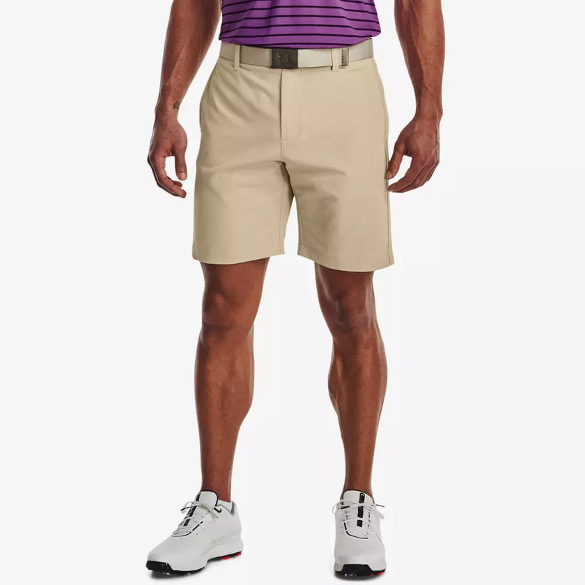 2024 Under Armour Men's Iso-Chill Airvent Shorts - Khaki Base/Halo Gray