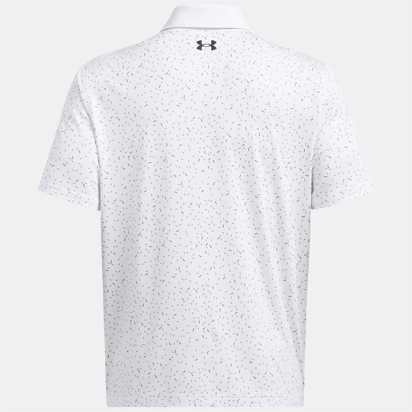 2024 Under Armour Men's T2G Printed Polo - White/Black/Black