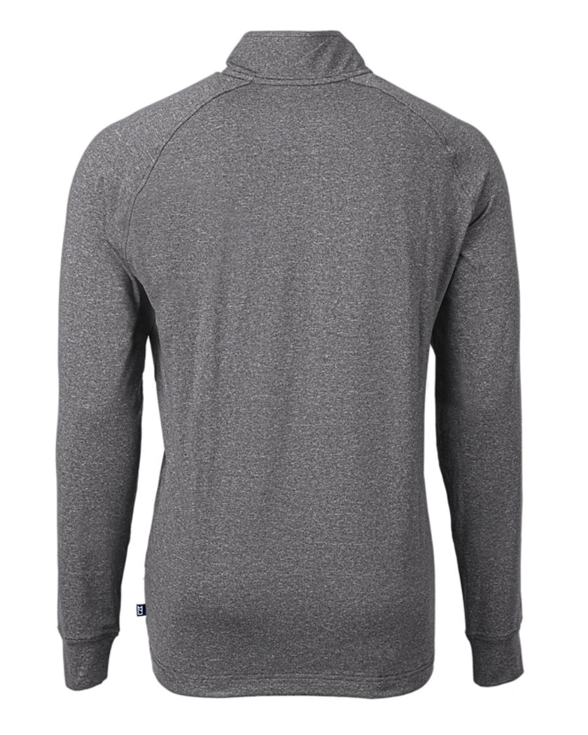 2025 Cutter & Buck Men's Adapt Eco Heather 1/2 Zip Pullover - Black Heather