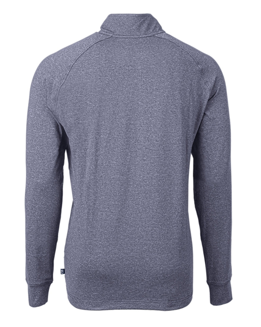 2025 Cutter & Buck Men's Adapt Eco Heather 1/2 Zip Pullover - Navy Blue Heath