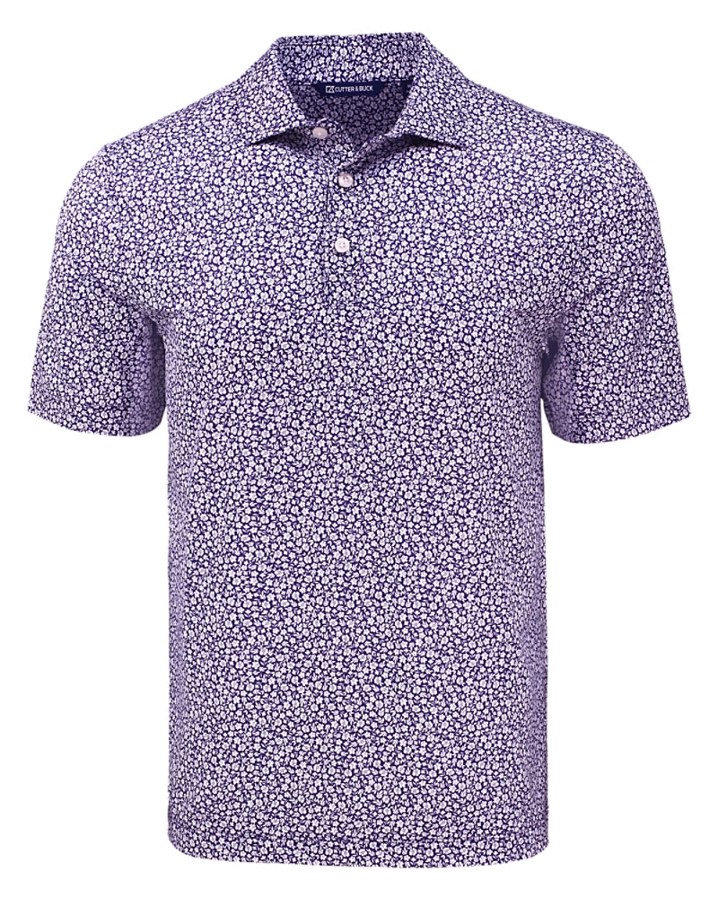 2025 Cutter & Buck Men's Pike Eco Flora Print Polo - College Purple