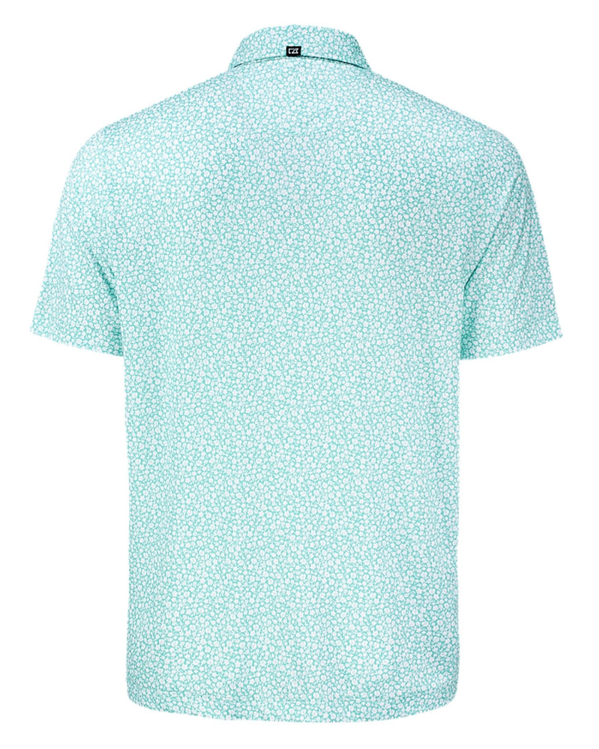 2025 Cutter & Buck Men's Pike Eco Flora Print Polo - Fresh Mint