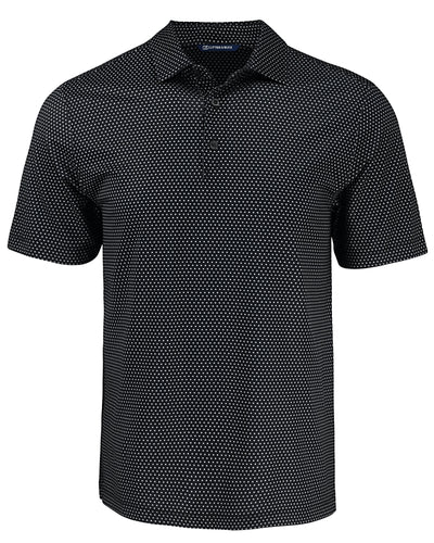2025 Cutter & Buck Men's Pike Eco Shadow Check Print Polo - Black