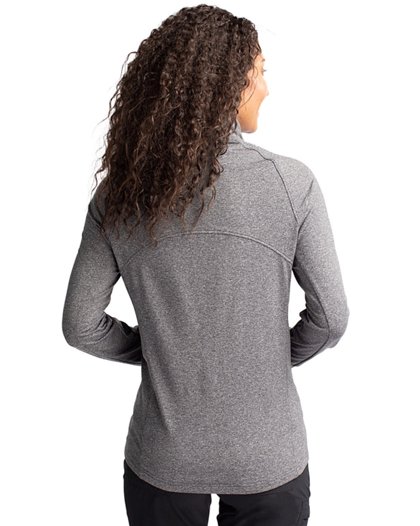 2025 Cutter & Buck Women's Adapt Eco Heather Full Zip - Black Heather