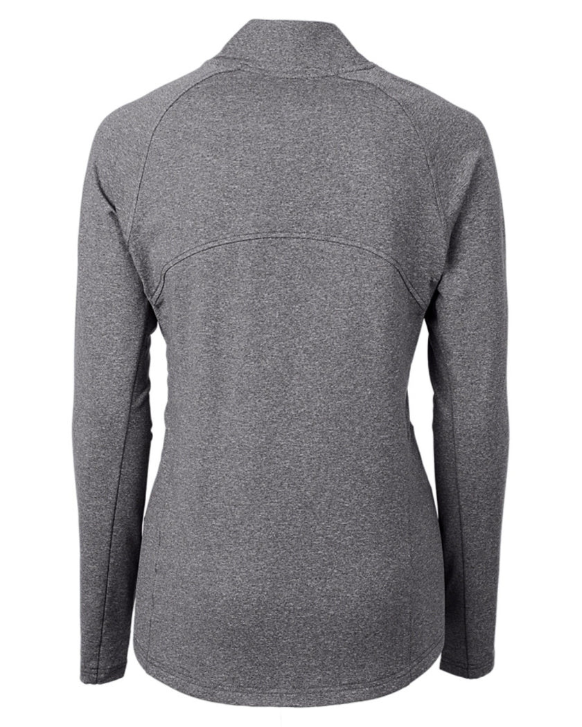2025 Cutter & Buck Women's Adapt Eco Heather Full Zip - Black Heather