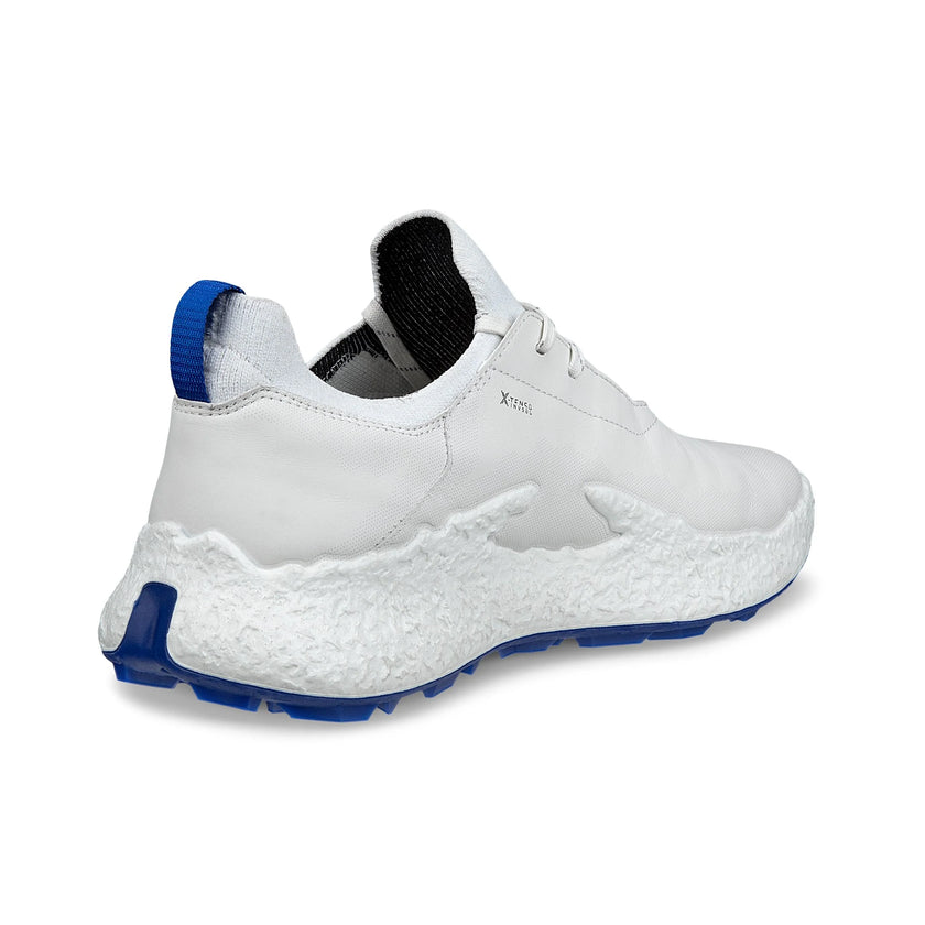 rear of white mens golf shoes