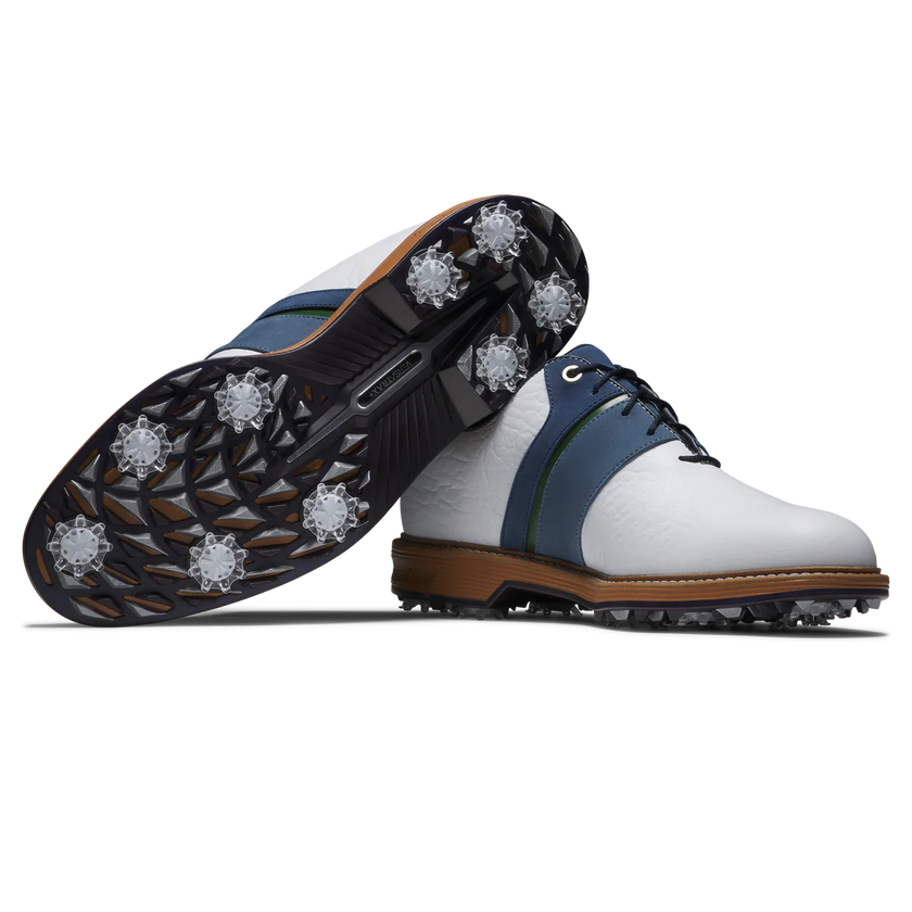 2025 FootJoy Men's Premiere Packard Golf Shoe - White/Navy/Tan