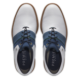 2025 FootJoy Men's Premiere Packard Golf Shoe - White/Navy/Tan