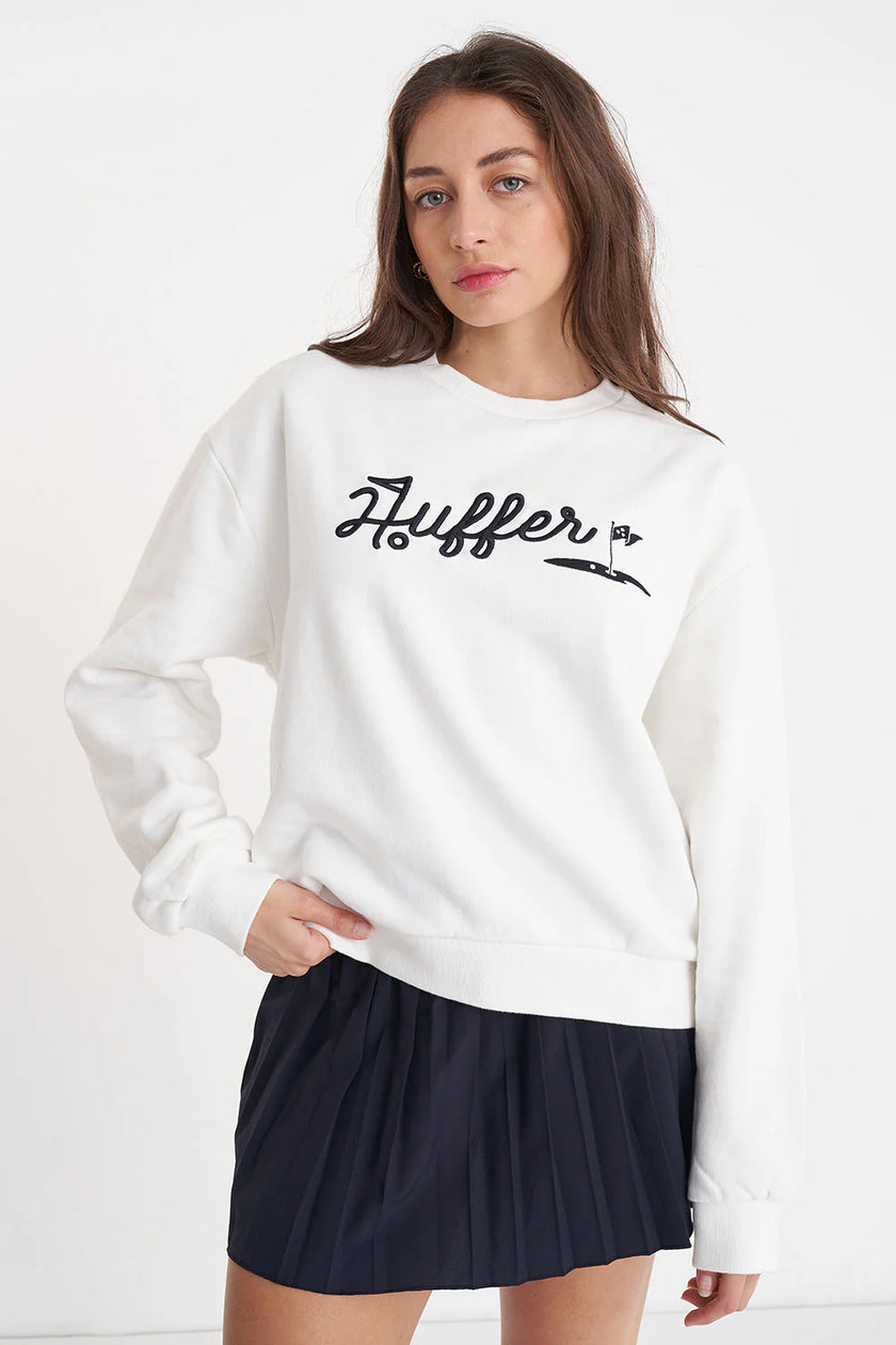 2025 Huffer Women's Slouch Crew 350/On Par - Chalk