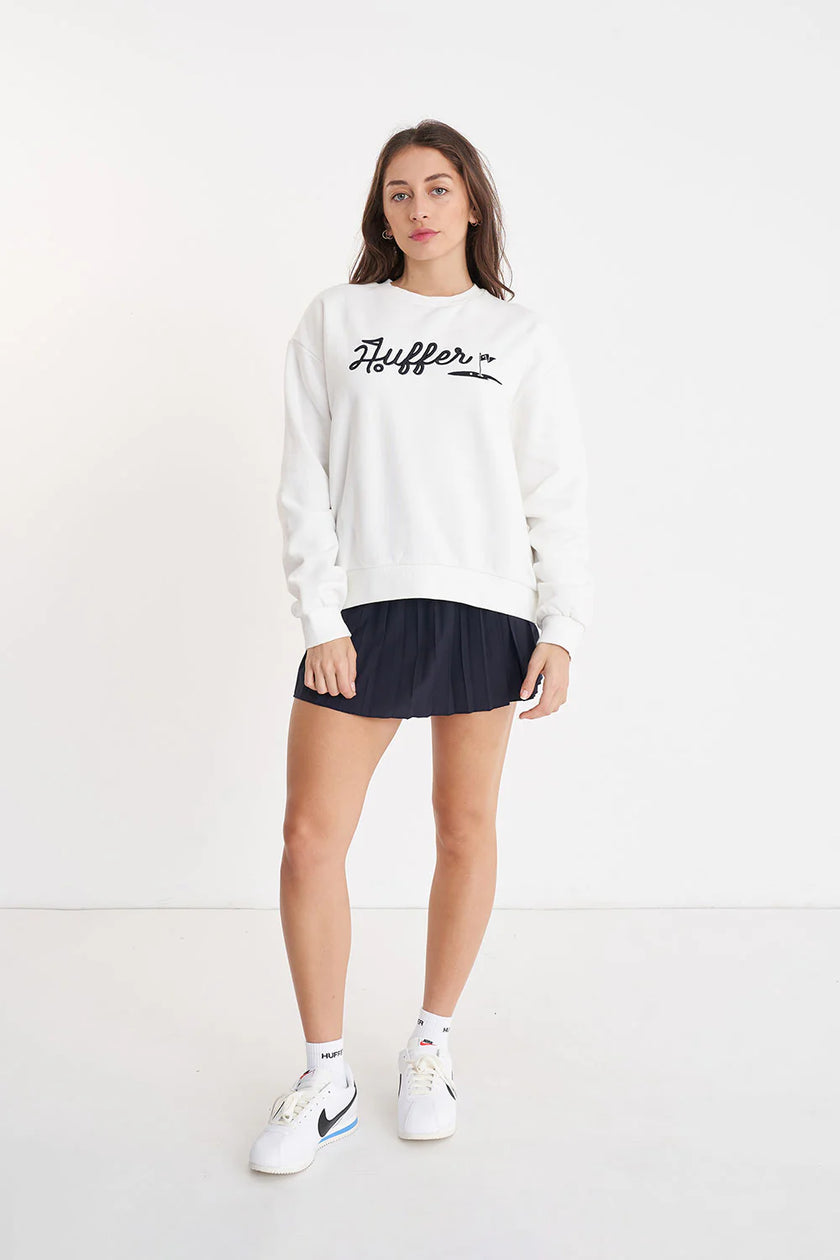 2025 Huffer Women's Slouch Crew 350/On Par - Chalk