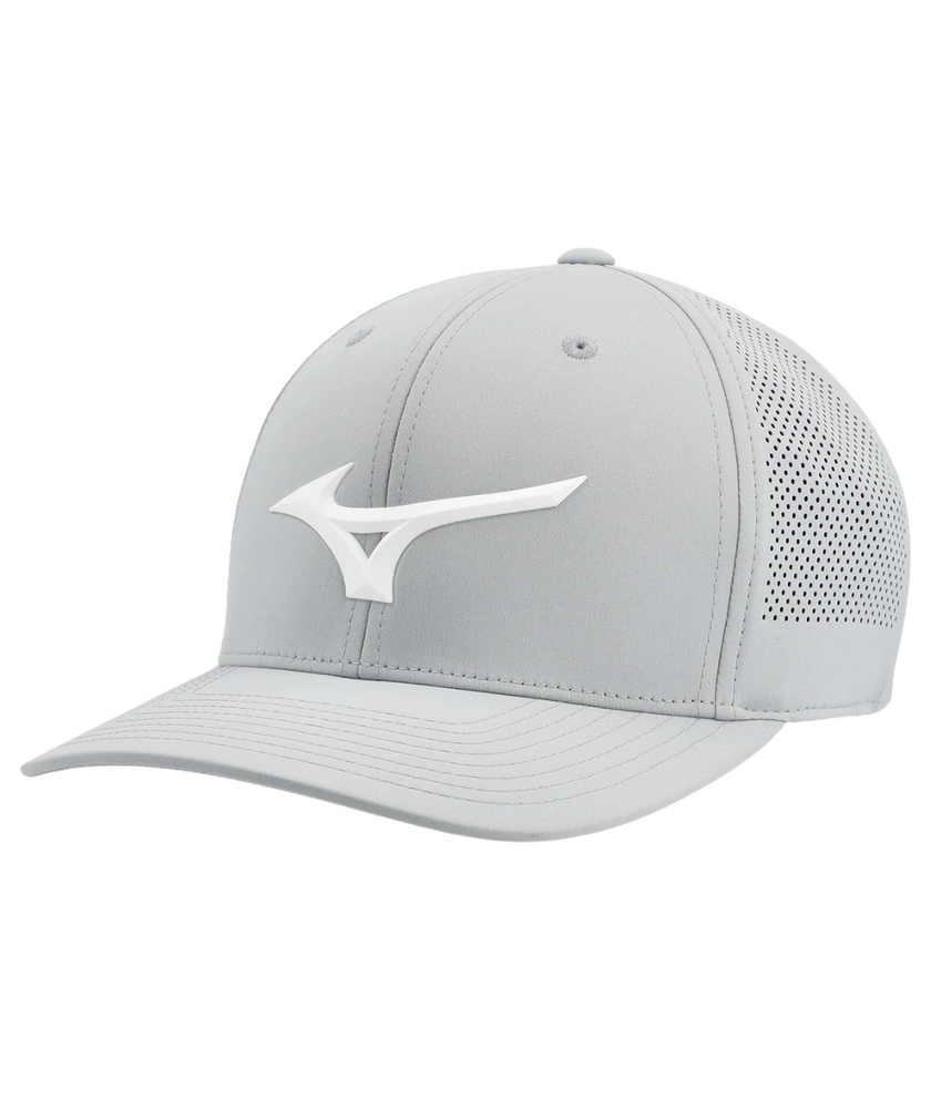 2025 Mizuno Tour Vent Snapback Cap - Light Grey/White