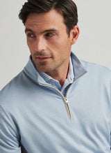 2025 Peter Millar Men's Albatross Cotton Blend Pique Quarter Zip - Angelite