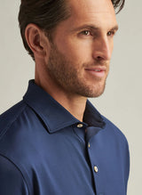 2025 Peter Millar Men's Solid Performance Jersey Polo - Navy