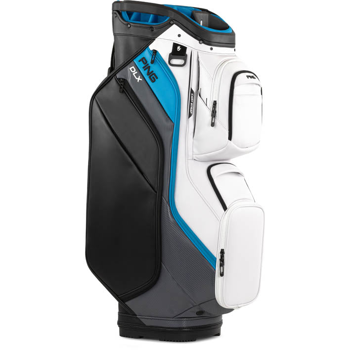 2025 Ping DLX Cart Bag - White/Dark Grey/Blue