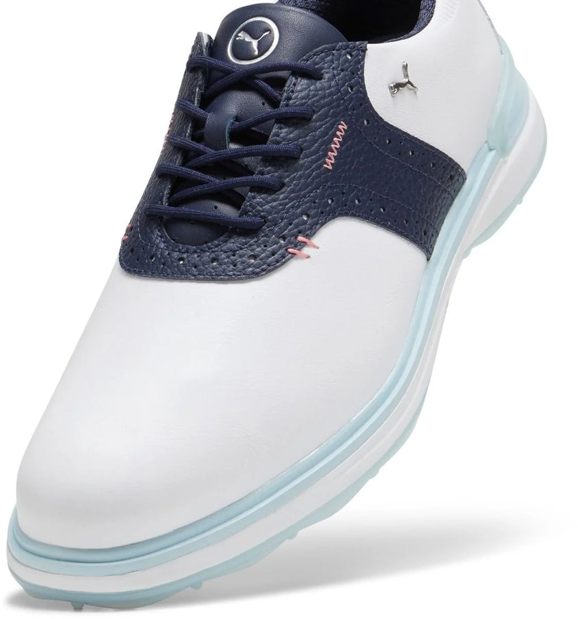 2025 Puma Men's Advant Golf Shoe - White/Deep Navy