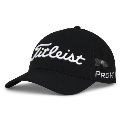 2025 Titleist Tour Performance Mesh Cap - Black / White