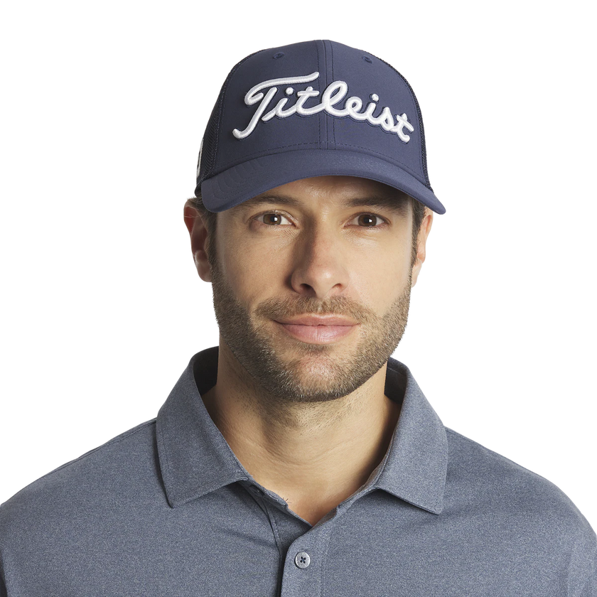 2025 Titleist Tour Performance Mesh Cap - Navy / White