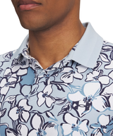 2025 Under Armour Men's Drive Chill Printed Polo - Blue Calm/White/Midnight Navy