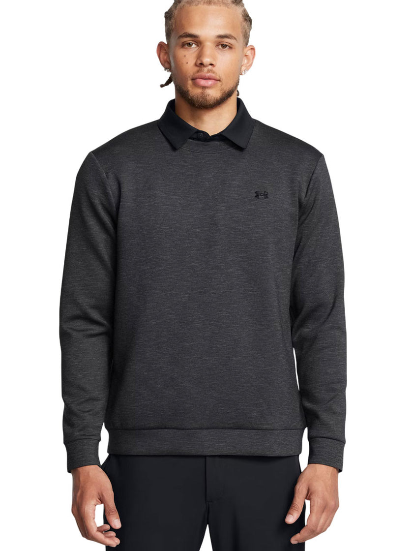 2025 Under Armour Men's Drive Midlayer Crew - Black/Anthracite/Black