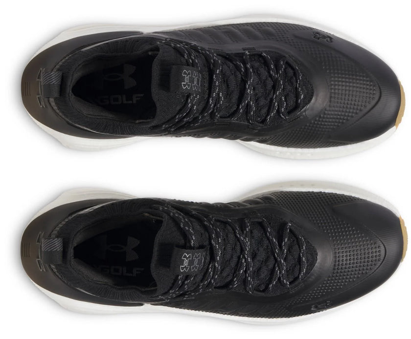 2025 Under Armour Men's Phantom Fore Golf Shoe - Black/Black/Metallic Gun Metal