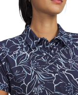 2025 Under Armour Women's Playoff 3.0 Printed Polo - Midnight Navy/Blue Smoke/Blue Calm