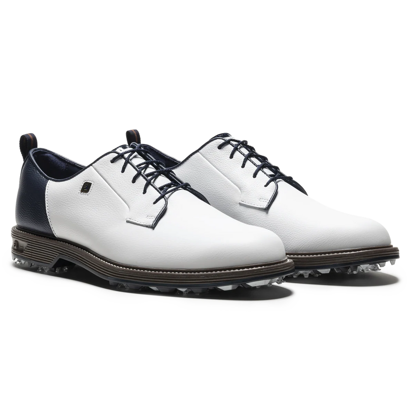 2025 FootJoy Men's Premiere Field LX Golf Shoes - White/Navy/Chestnut