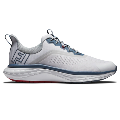 2025 FootJoy Men's Quantum Textile Golf Shoe - White/Blue/Red