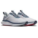 2025 FootJoy Men's Quantum Textile Golf Shoe - White/Blue/Red