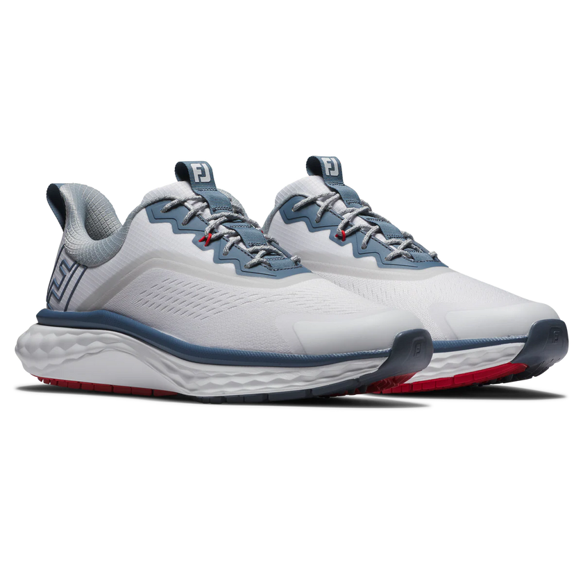 2025 FootJoy Men's Quantum Textile Golf Shoe - White/Blue/Red