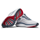 2025 FootJoy Men's Quantum Textile Golf Shoe - White/Blue/Red
