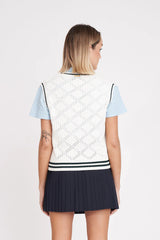 2025 Huffer Women's Diamond Crop Vest - Chalk